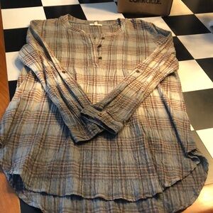 Plaid Button-Up Shirt